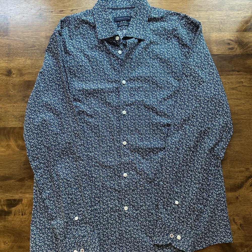Tommy Hilfiger Navy Floral Button Down Shirt